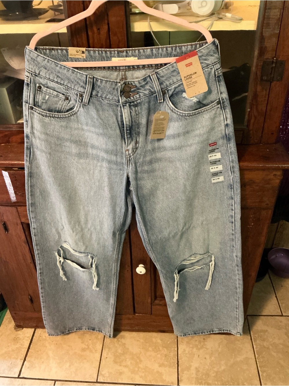 Levi's Light Wash Distressed Men's Jean Shorts
